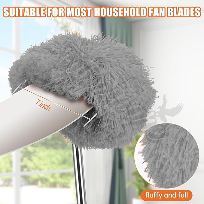 Fan Cleaner Brush with Long Rod Flexible Fan Cleaning Mop Microfiber Dust Cleaner Foldable Duster for Home Cleaning Microfiber Duster for Cleaning of Home, Kitchen, Car, Ceiling BY AKVEON